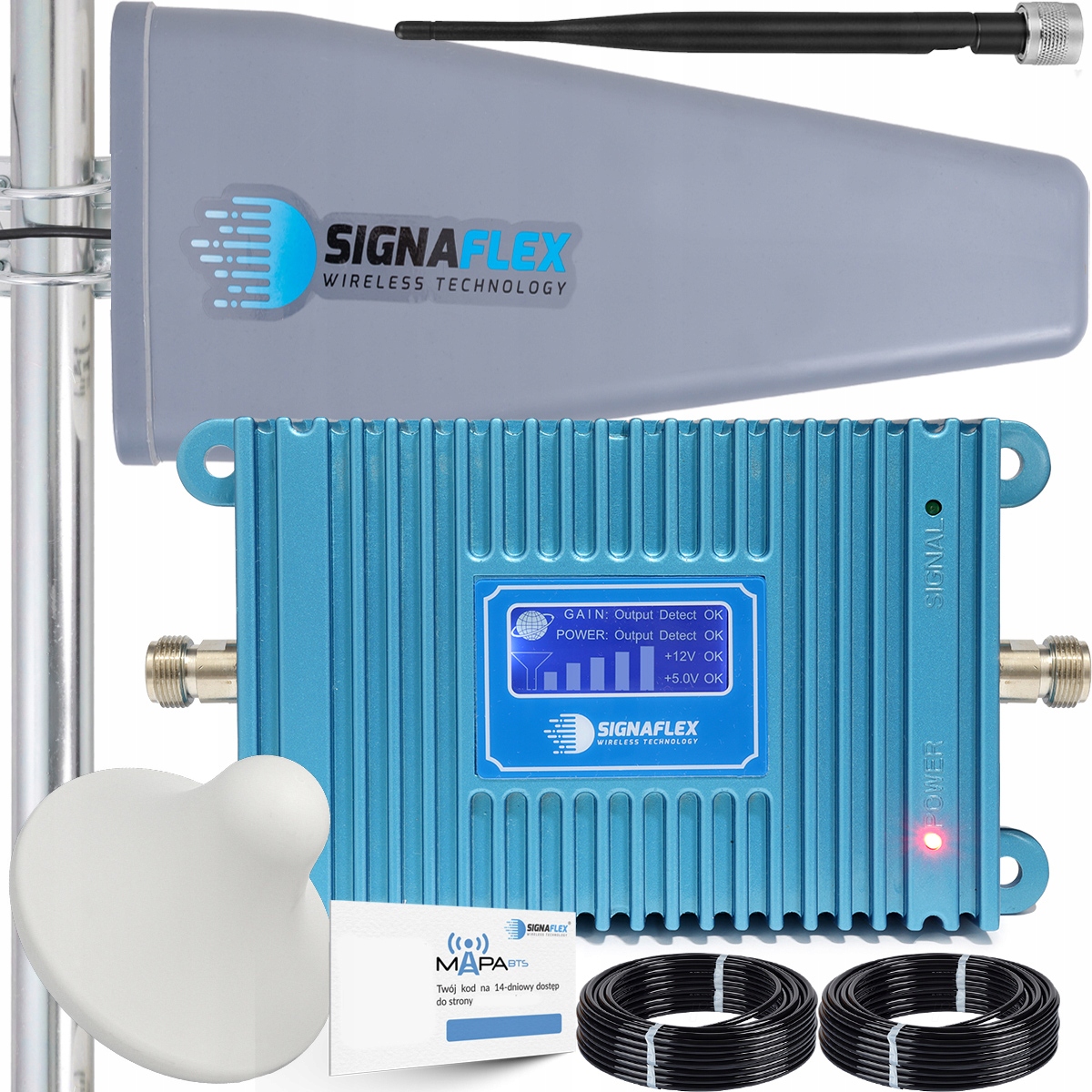Sada Zosilňovač Gsm Blue LCD GSM980 T2 23dBi 10 m 1x