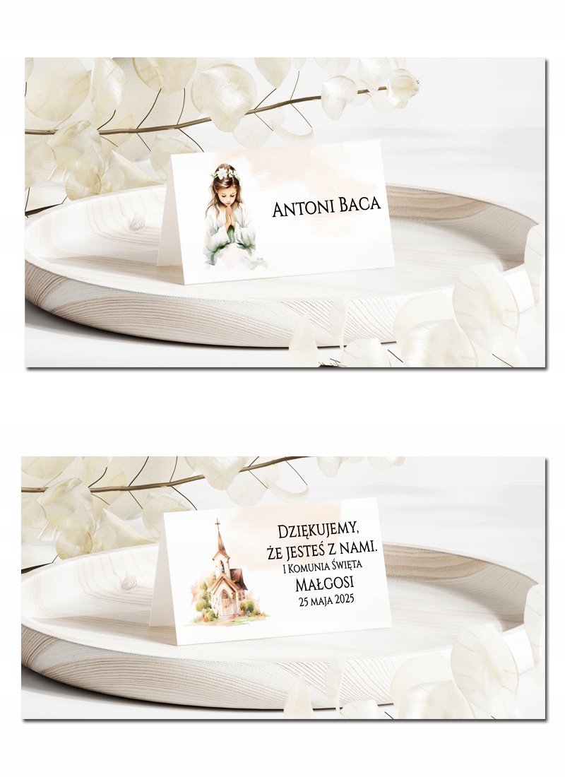 6x WINIETKI wizytowki na stół dla Gości KOMUNIA Komunię WI1 Marka inna marka