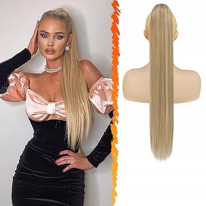 Prodlužování Vlasů Do Blond Poníka Příčesek 66 CM Dlouhé Rovné