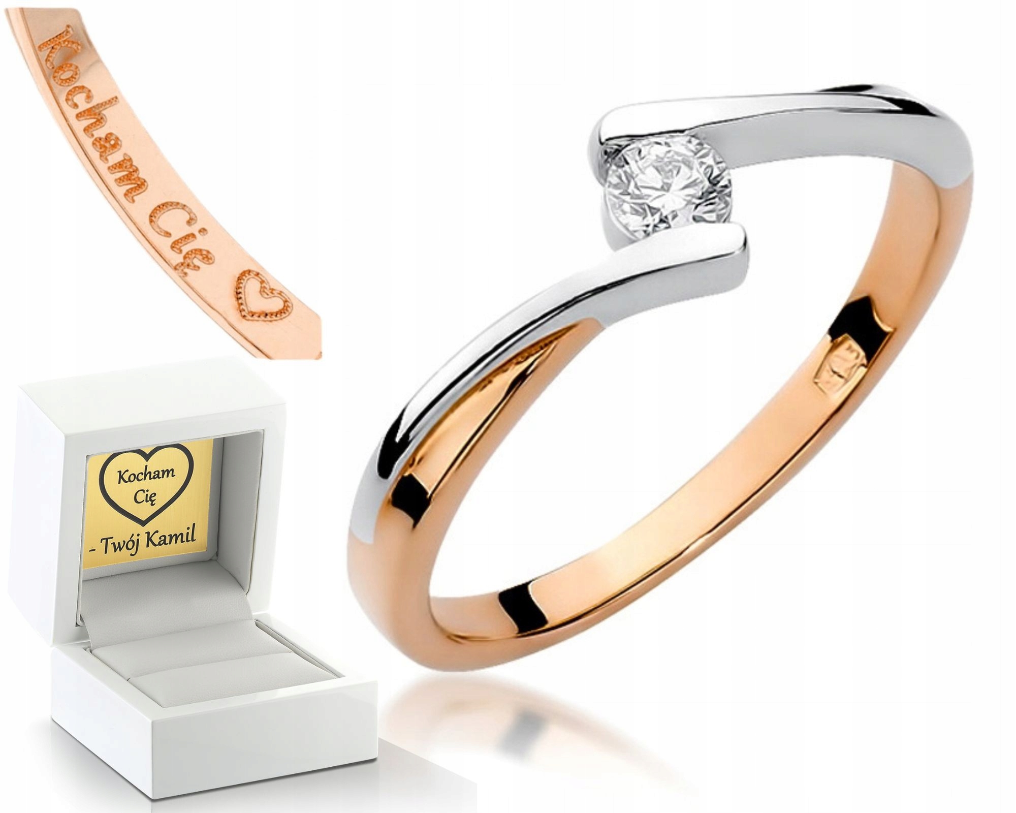 Zlatý Prstýnek S Briliantem Z Růžového Zlata 585 Zlato