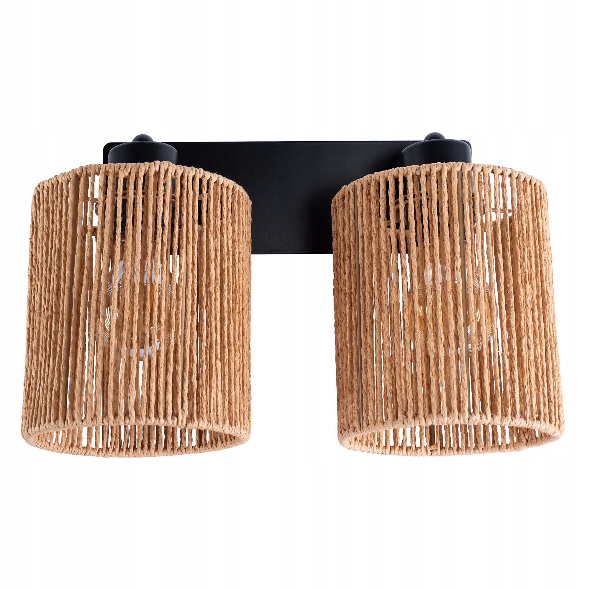 Lampa Nástěnná Pletená Lampa Boho Rustikální 2 x E27 Jutová