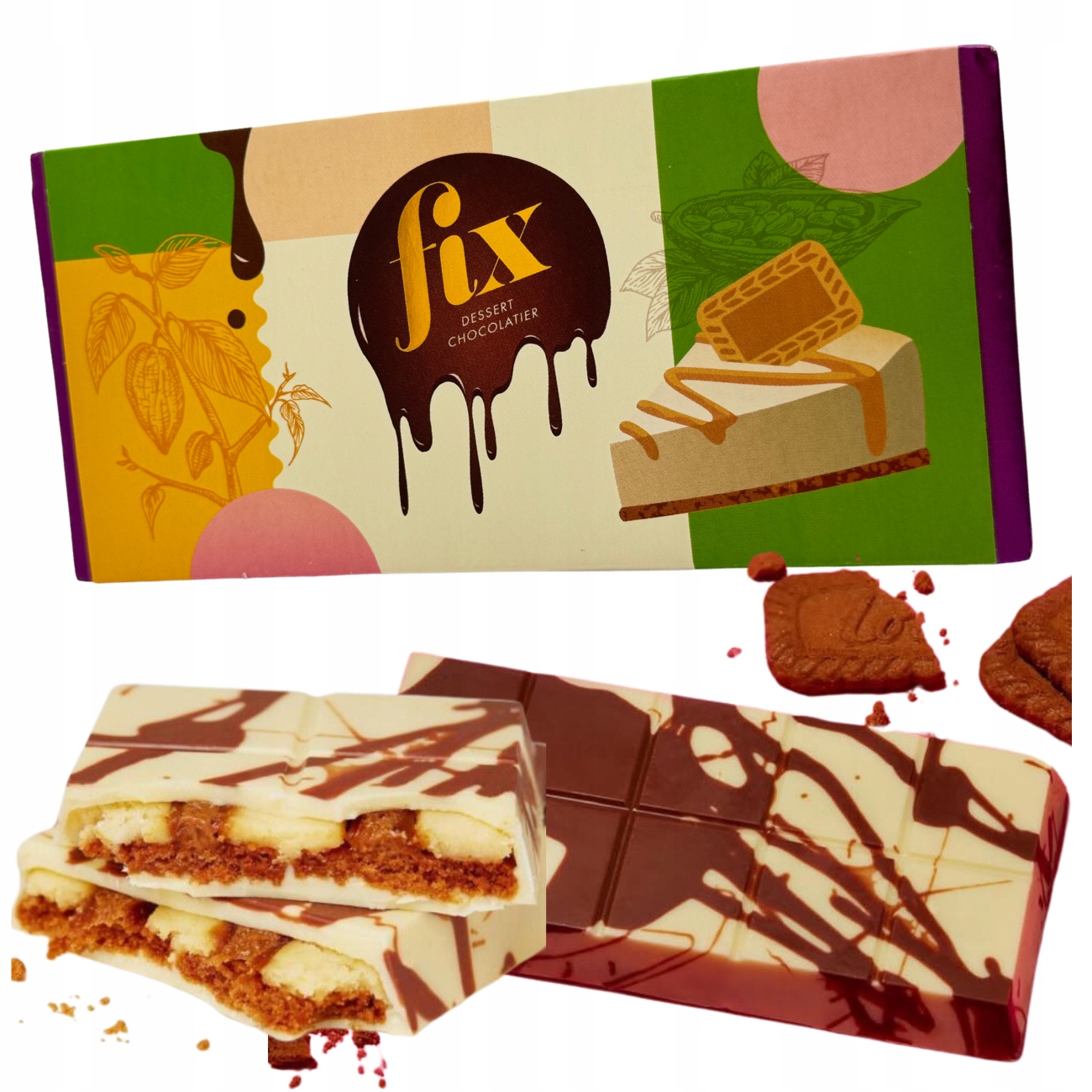 Levně Fix Dessert Chocolatier Mind Your Own Buiscoff Čokoládová tyčinka s příchutí Biscoff
