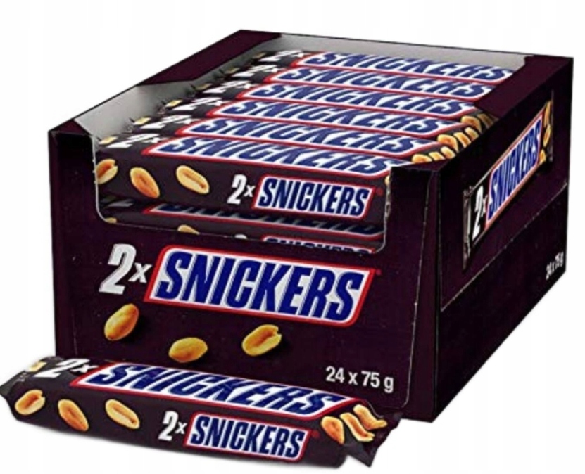Baton Snickers z orzeszkami ziemnymi w karmelu i czekoladzie 24x75g