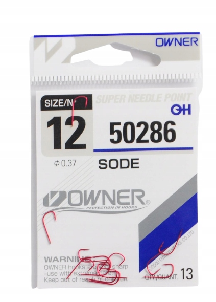 Owner Haczyki Sode 50286 Czerwone Rozmiar 12 13 sztuk