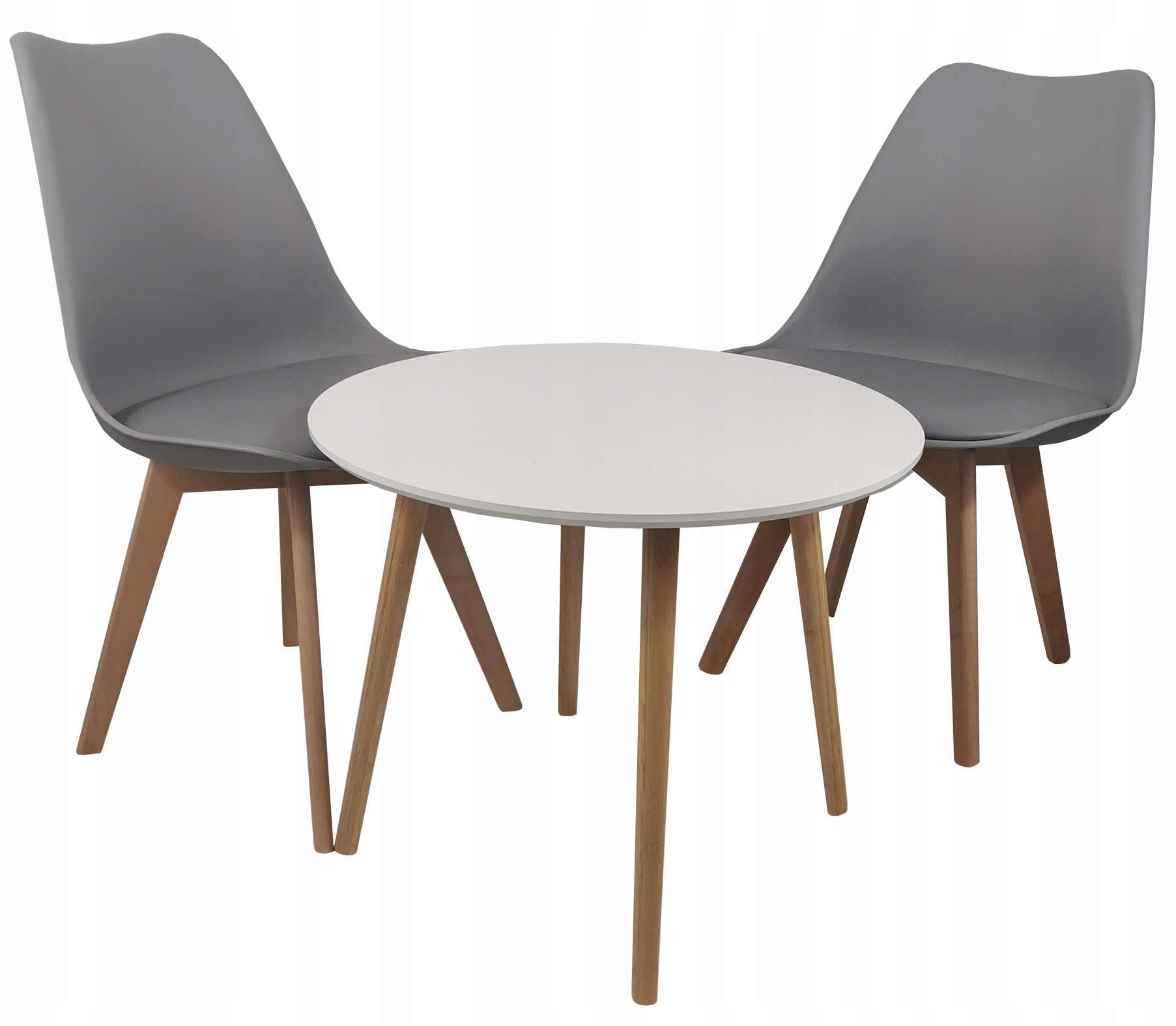 STOLIK KAWOWY SKANDYNAWSKI OKRĄGŁY MOCNY BIAŁY Szerokość mebla 60 cm