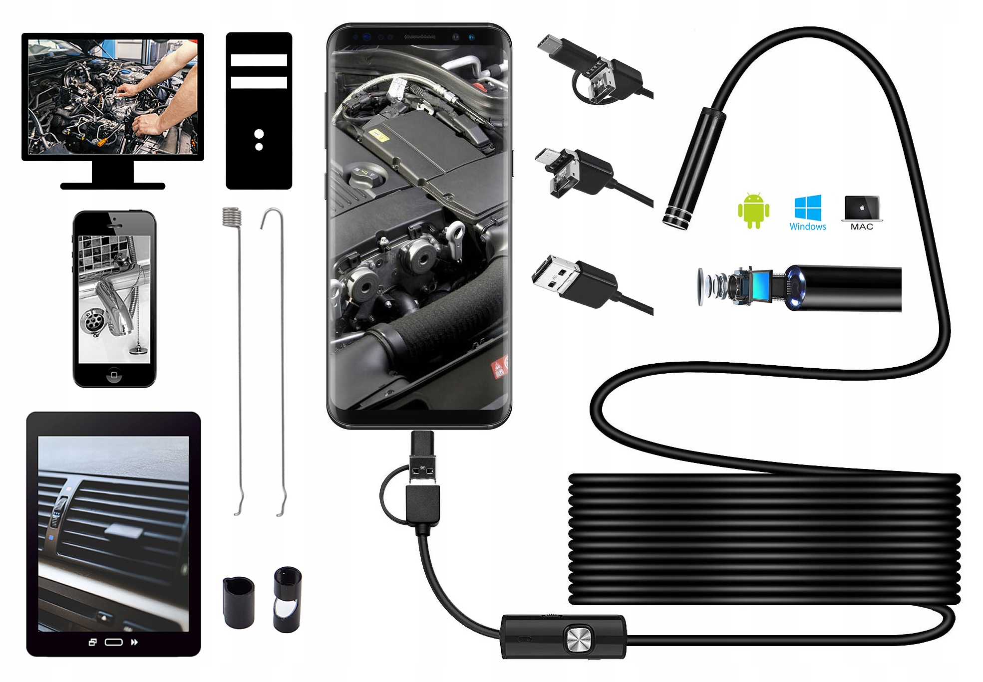 

Kamera Inspekcyjna Hd Endoskop Usb Otg 5,5mm 10m