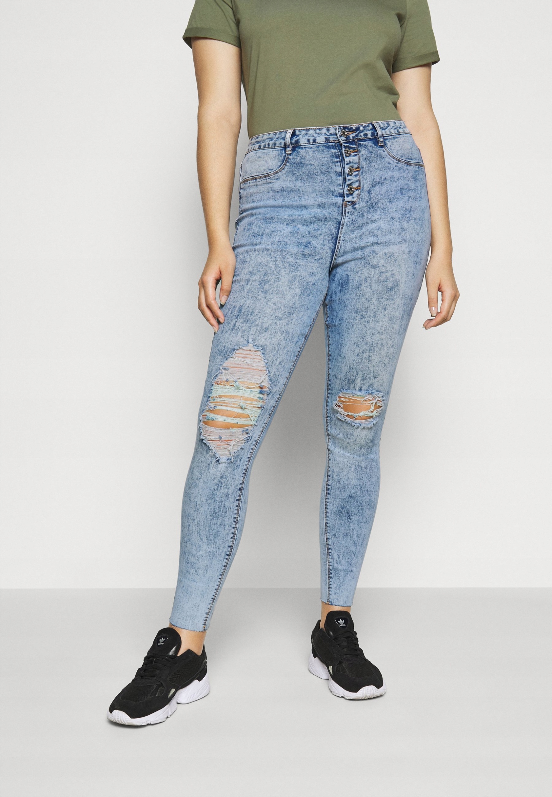 

Missguided_jeansy Skinny Z Przetarciami WXV9784852