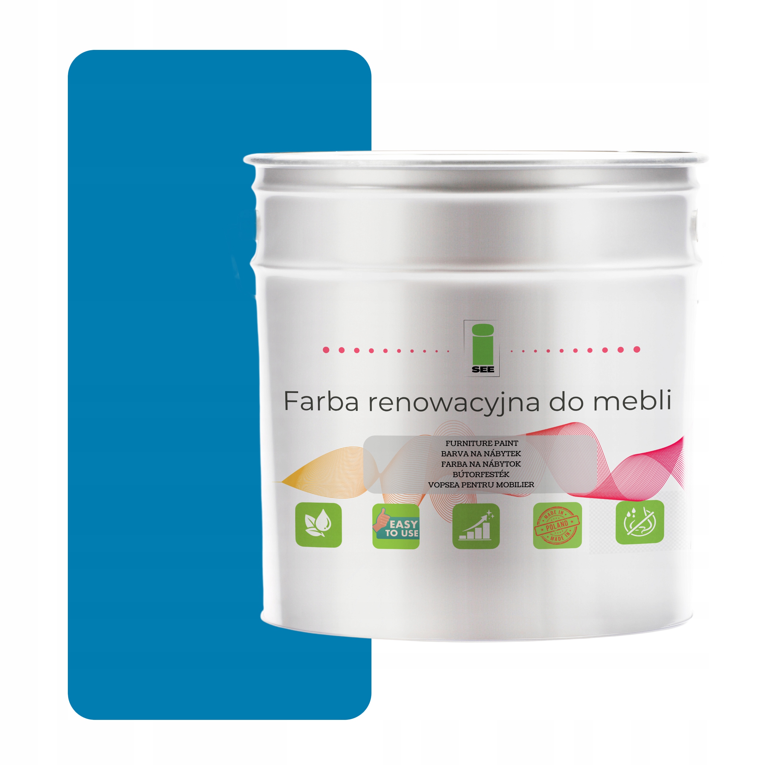 Farba na kuchynský nábytok 5015 modrá polomatná 2,5 L na predné časti, drevo 2v1