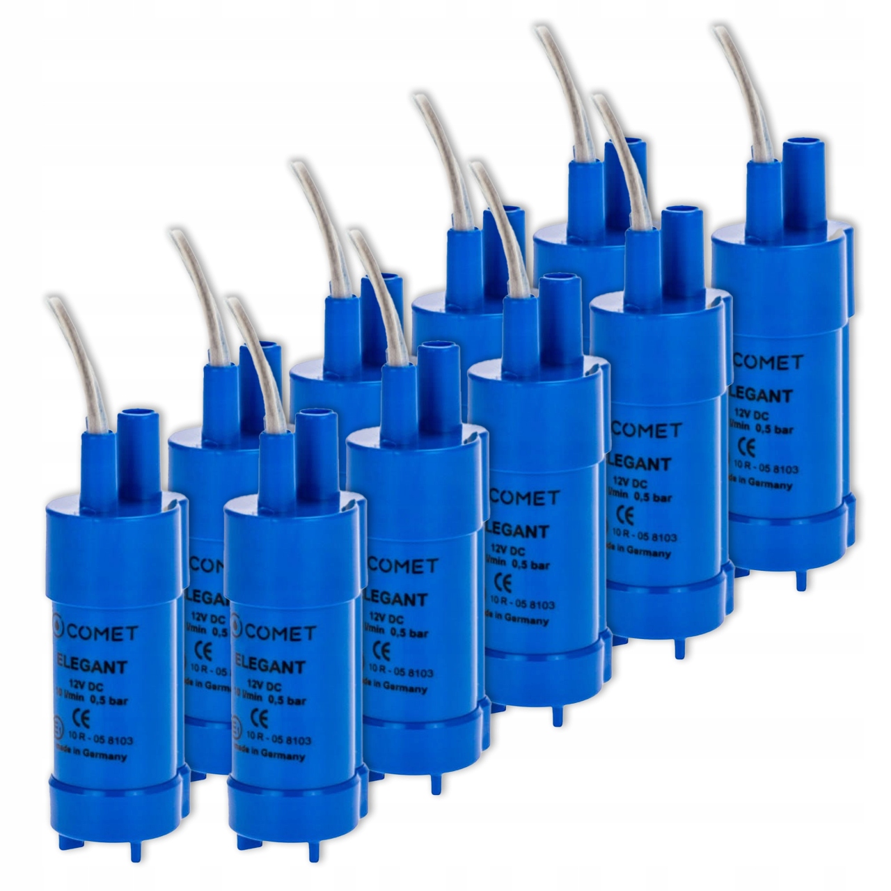 10x Ponorné vodní čerpadlo 12V 10L 0,55 bar Elegant Comet pro kempování