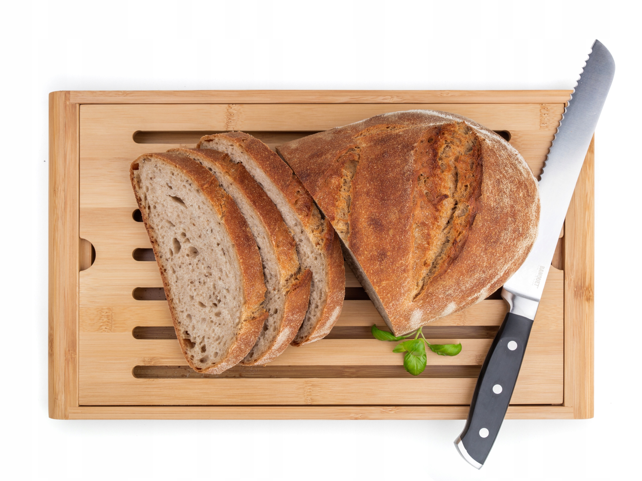 DUŻA DESKA BAMBUSOWA DO KROJENIA PIECZYWA CHLEBA Banquet 5650 Długość 42 cm