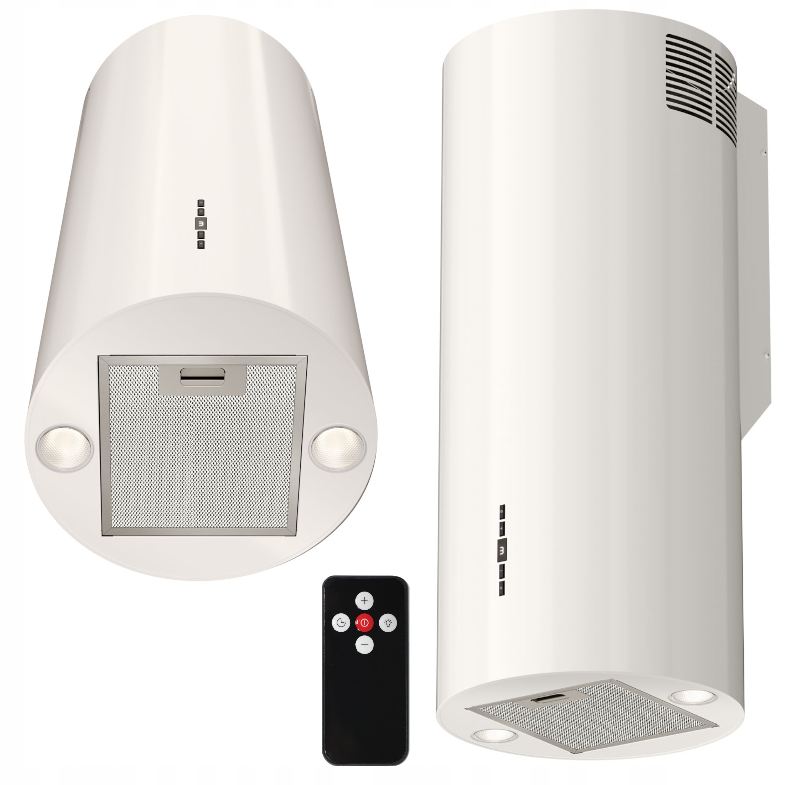 Okap kuchenny Przyścienny Kominowy Tuba 31 cm Maan Elba 2 W731 Biały Led