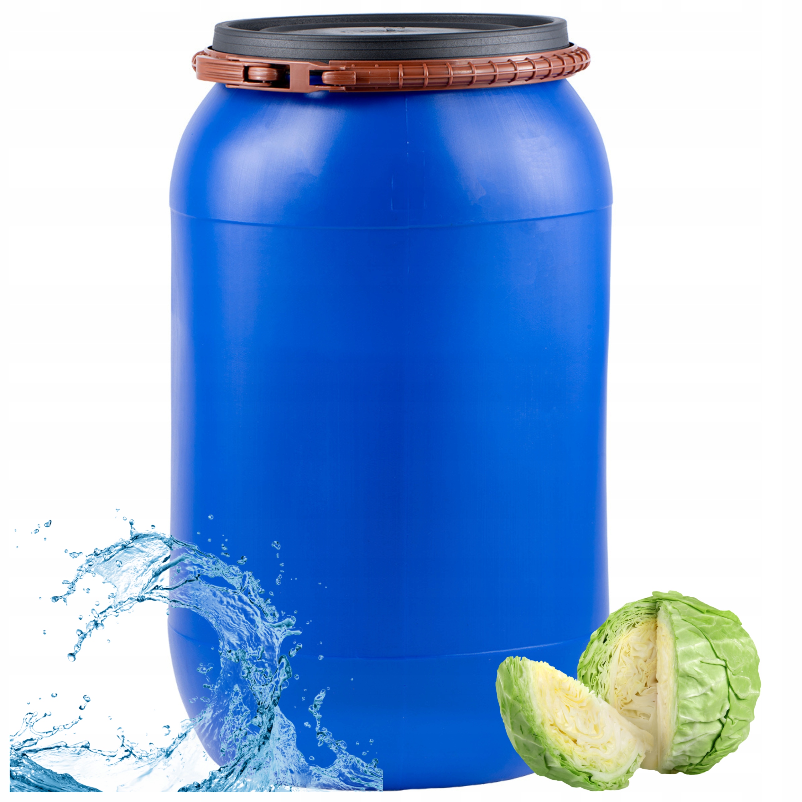 BECZKA PLASTIKOWA Z OBEJMĄ ZBIRNIK NA WODĘ 60L