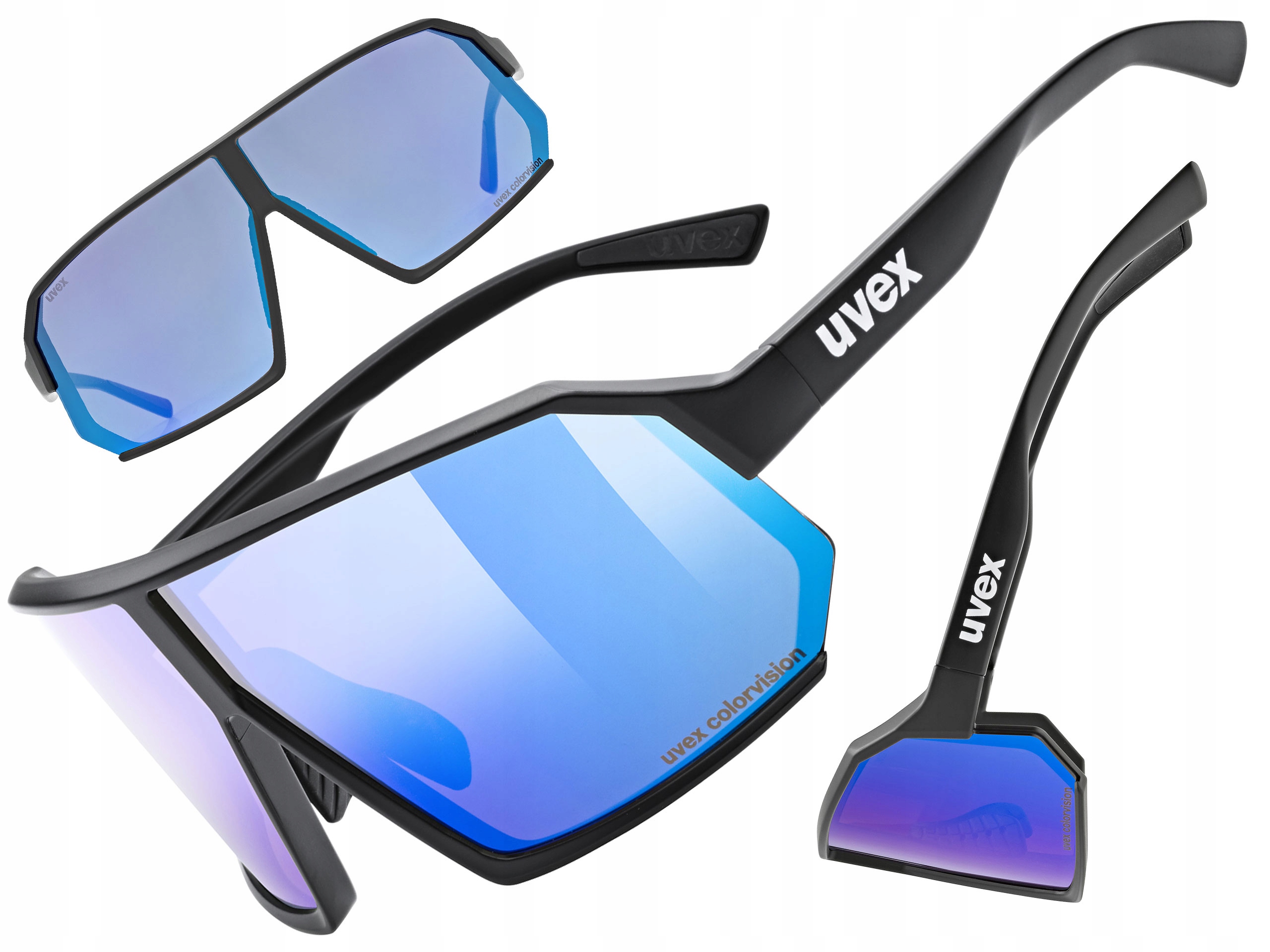 Cyklistické brýle Uvex Sportstyle 237 CV černé matné (zrcadlově modré) S2