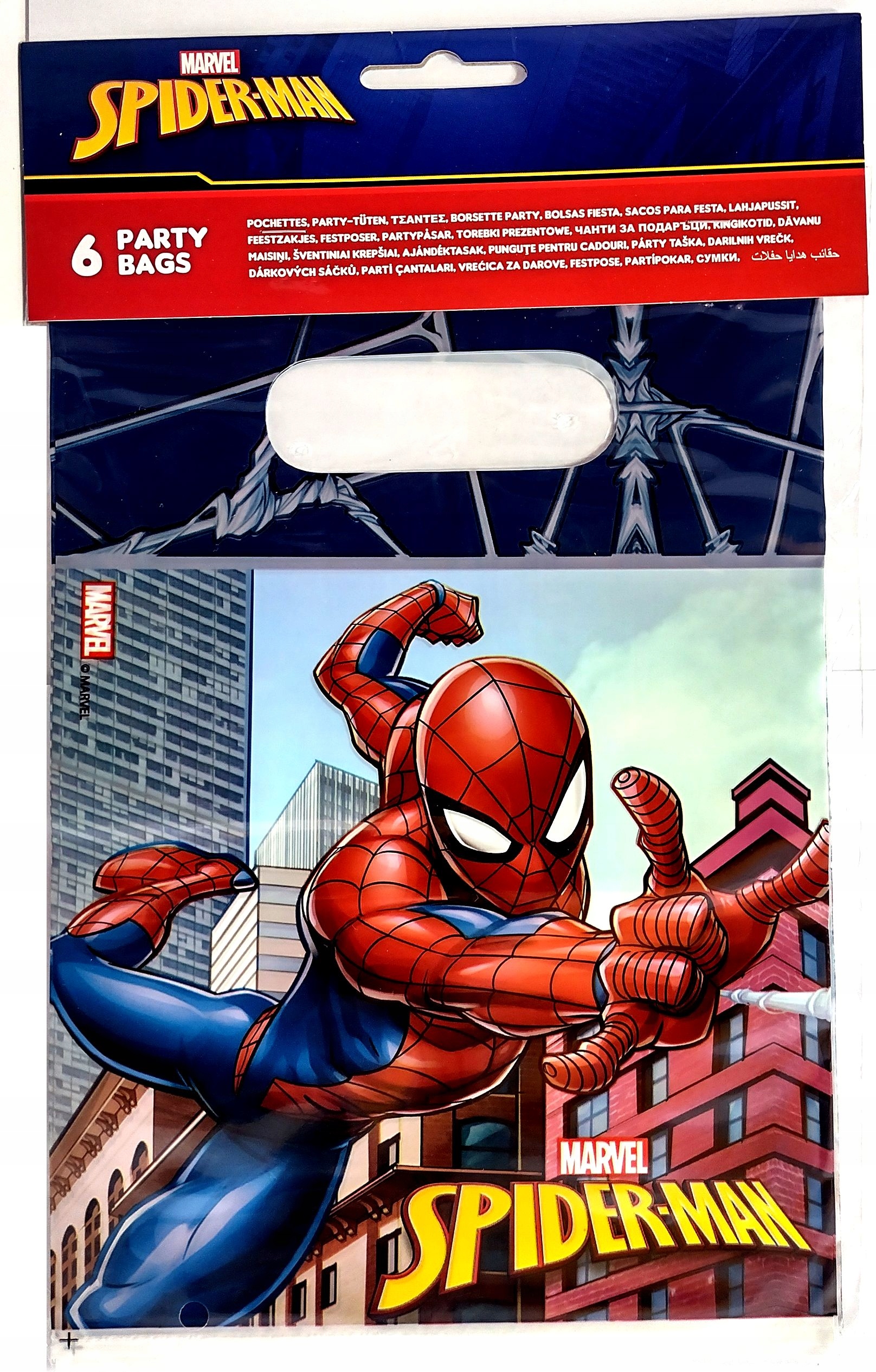 

Torebki foliowe urodzinowe Spider-Man 6 szt.