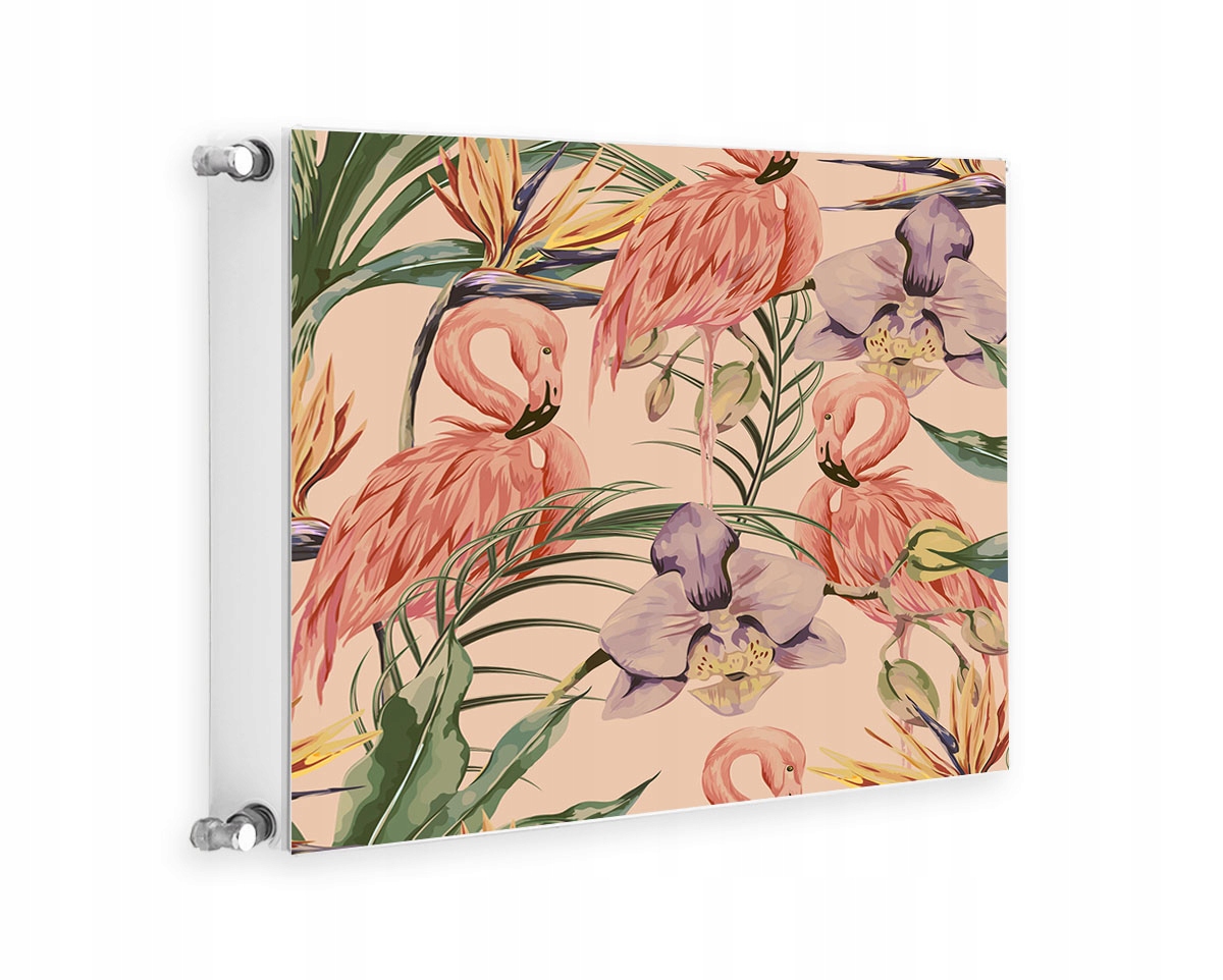 MAGNETYCZNA OSŁONA NA KALORYFER 60x60 FLAMINGI FOTOTAPETA