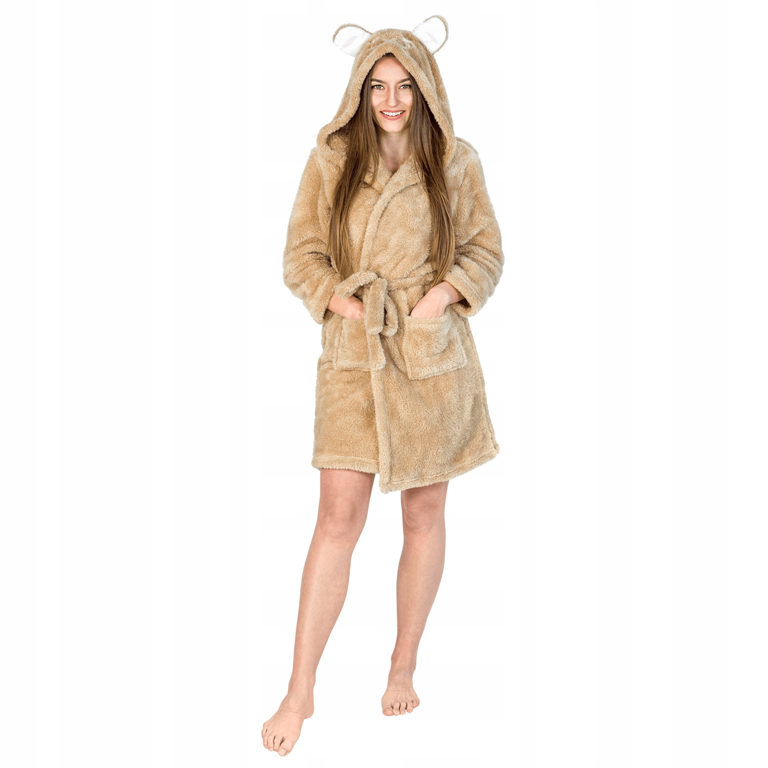 SZLAFROK MIŚ DAMSKI MĘSKI Z KAPTUREM DŁUGI CI Marka inna