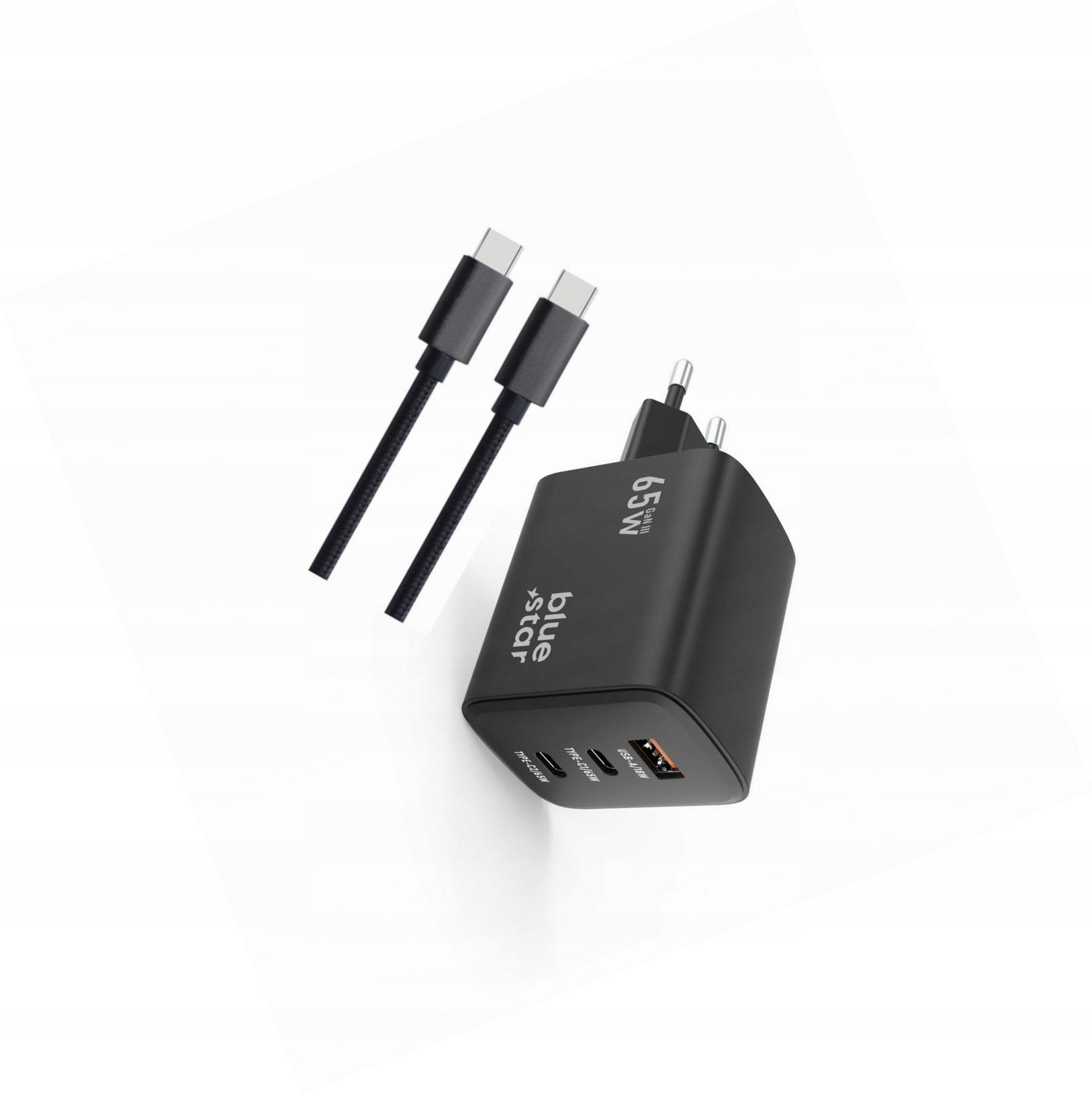 Szybka ładowarka Gan 65W z długim kablem 3 wejścia do Xiaomi Redmi 13