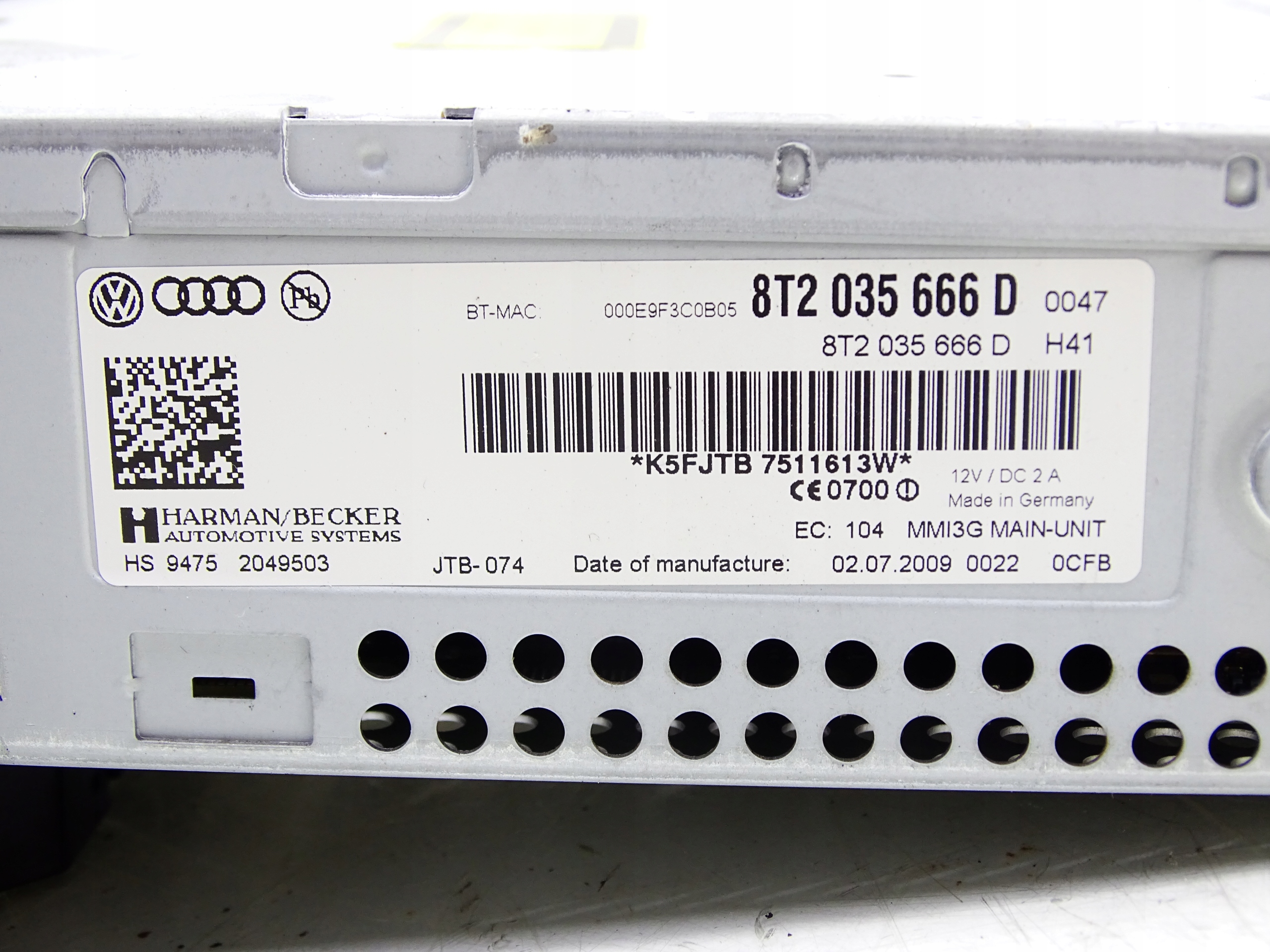 player navigation MMI AUDI A4 B8 A5 8T 8T2035666D