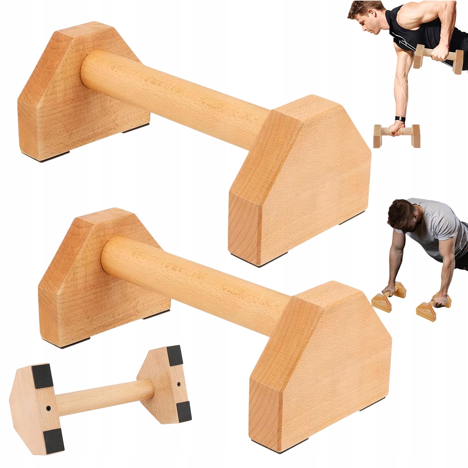 Uchwyty Podpórki Do Pompek Push Up Pompki 2x Do Robienia Ćwiczeń Drewniane