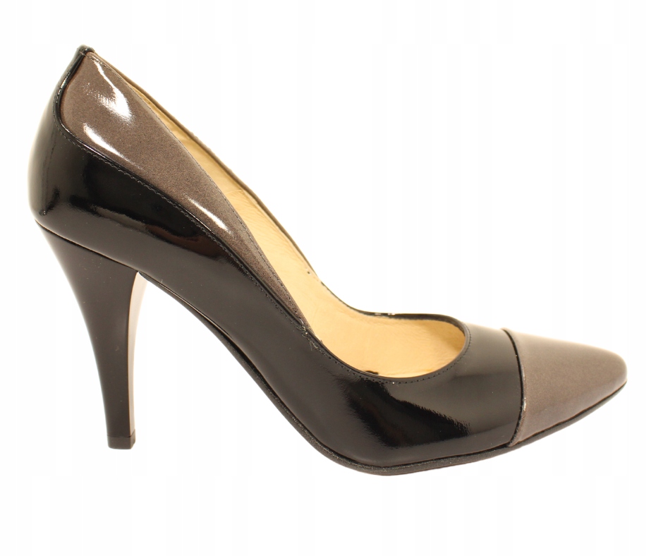 Lakované kožené dámské lodičky Emis Sl 6430 Černé r39