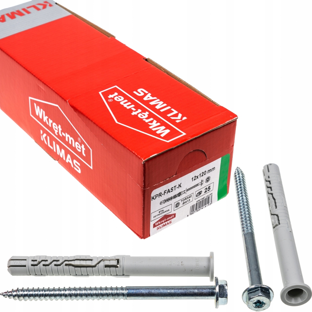 

Kołek ramowy rozporowy 12x120 Klucz+tx torx 25szt