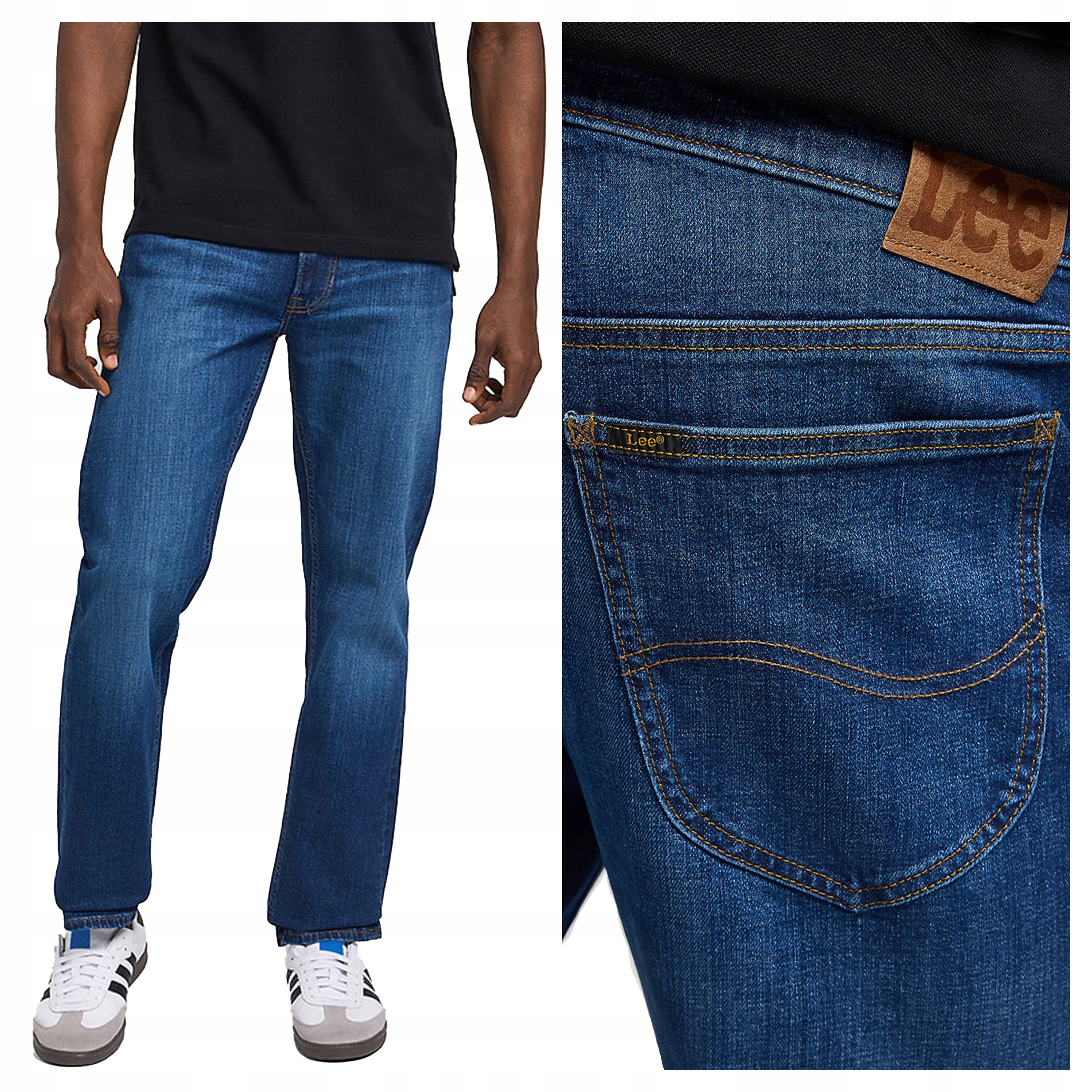 Pánské kalhoty Lee Daren Zip Fly Straight Fit Džíny Modré W33 L32