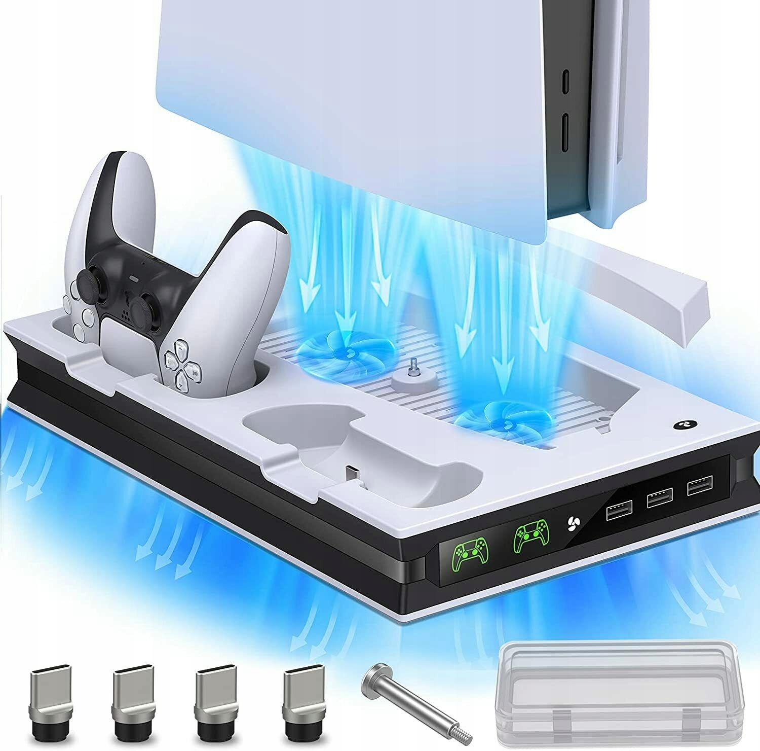 Stacja Ładowarka Pady Podstawka Chłodząca 2w1 Stacja Dla PS5 Padów