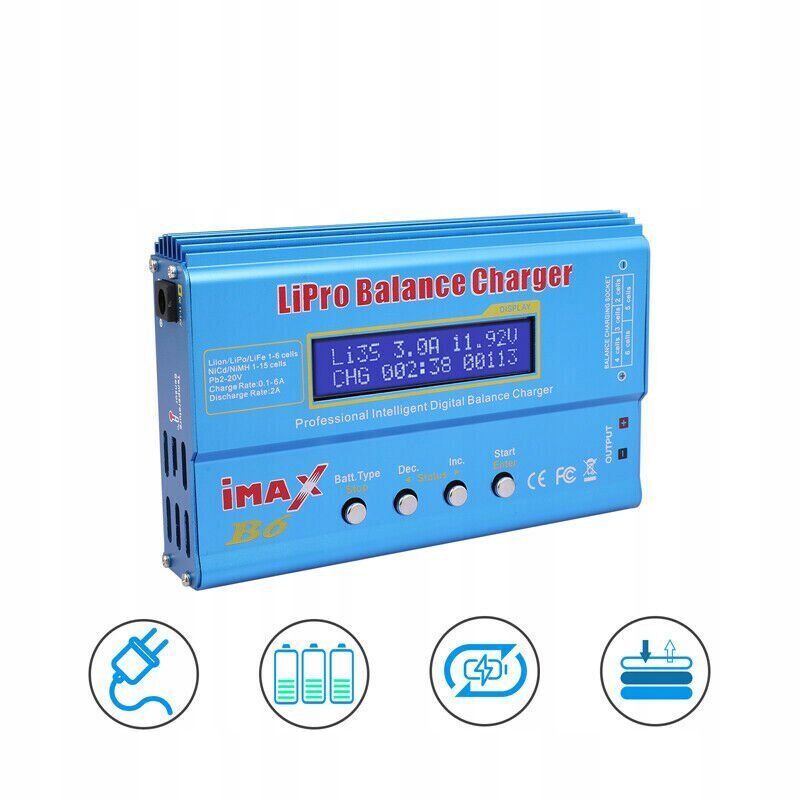 LIPO ŁADOWARKA BALANSOWA, IMAX B6 80W CYFROWY LCD ŁADOWARKA DO RÓWNOLEGŁEGO EAN (GTIN) 0889328924065
