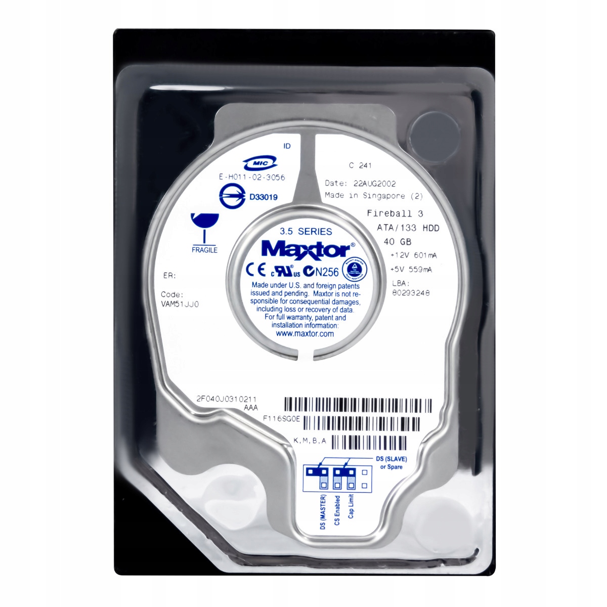 Maxtor Fireball 3 40GB 5,4K 2MB Ata 3,5'' 2F040J0