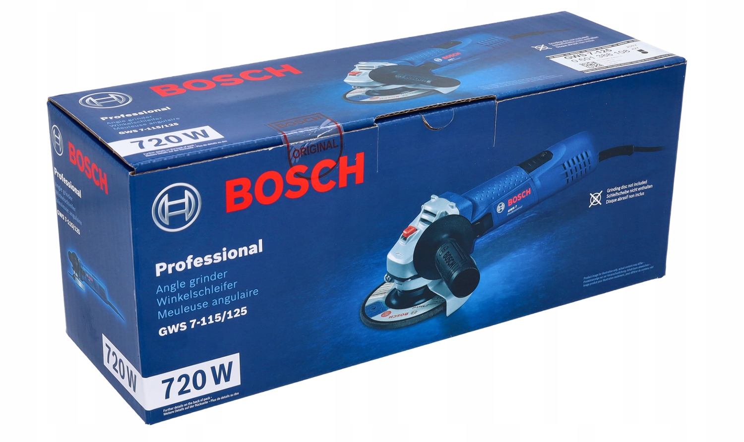 SZLIFIERKA KĄTOWA 125MM GWS 7-125 720W RSP 0601388108 BOSCH System mocowania materiału ściernego mocowanie na zacisk