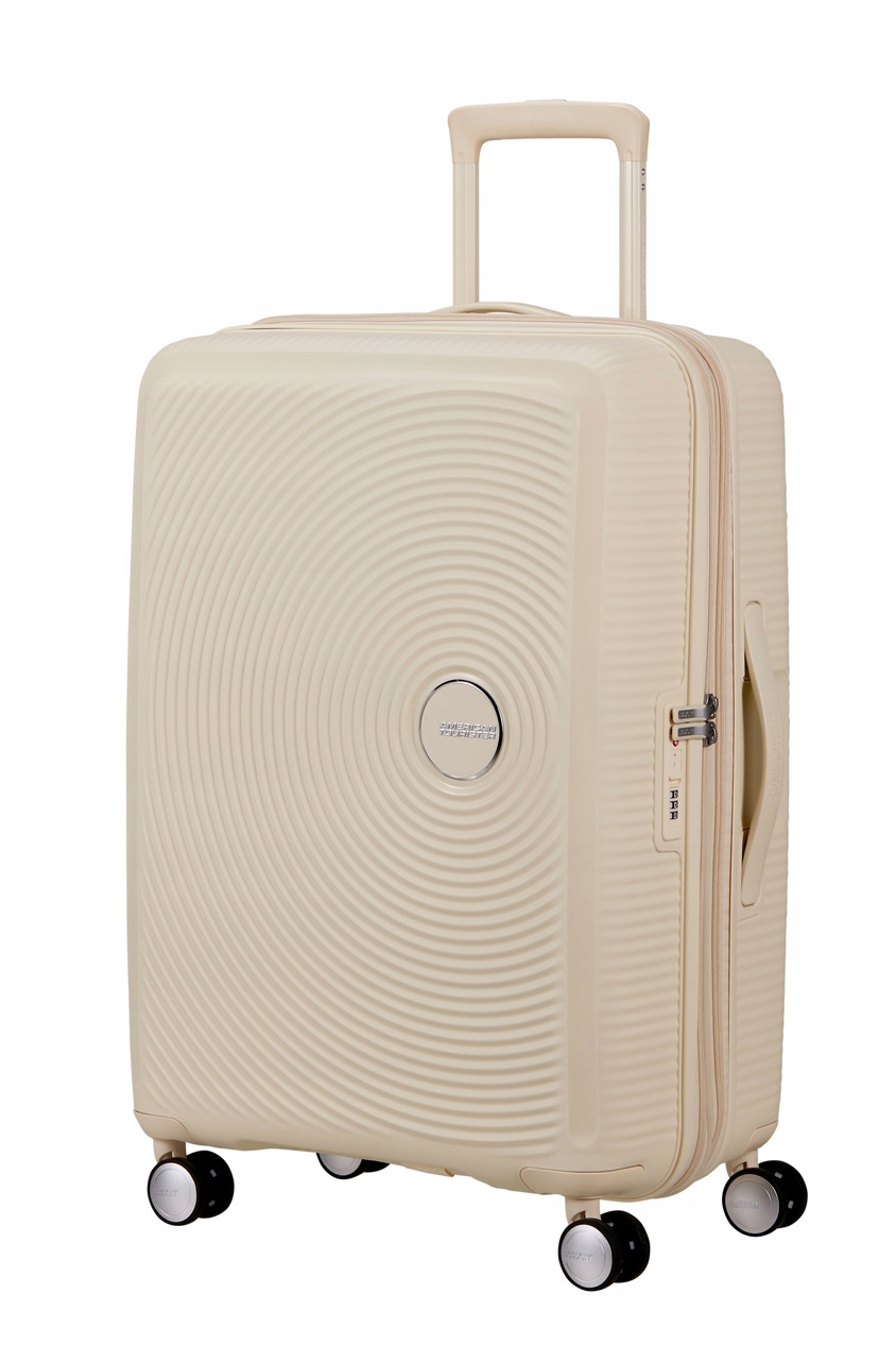 American Tourister Soundbox Kufr střední 67 cm, rozšířený, krémový