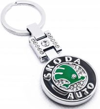 

Brelok dwustronny Skoda cyrkonie
