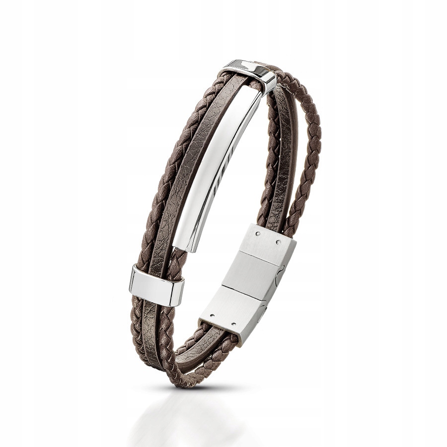 Náramek Venetto pánská kůže Ocel 316L 20 cm