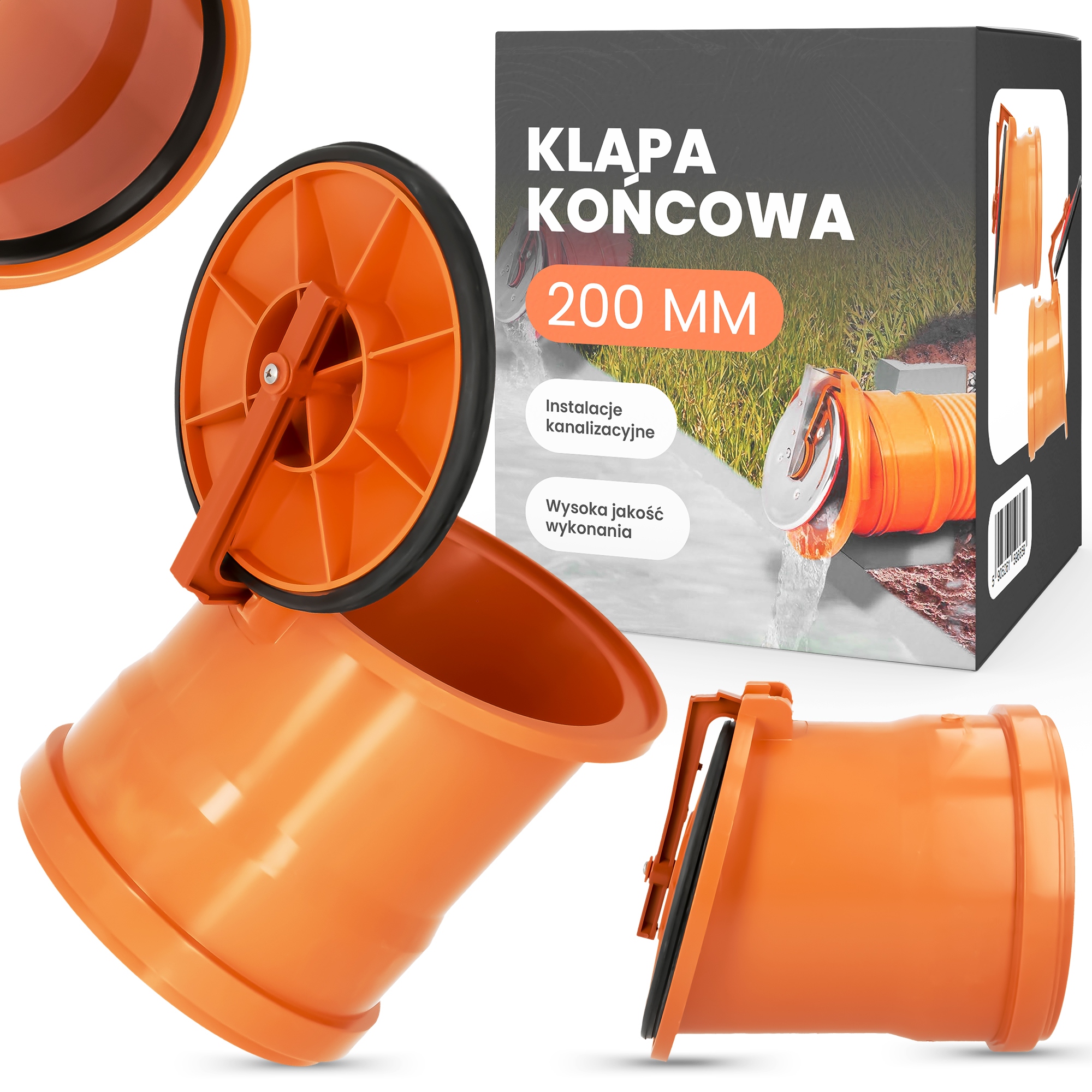 Koncová zrážková klapka 200 mm uzamykateľná automaticky