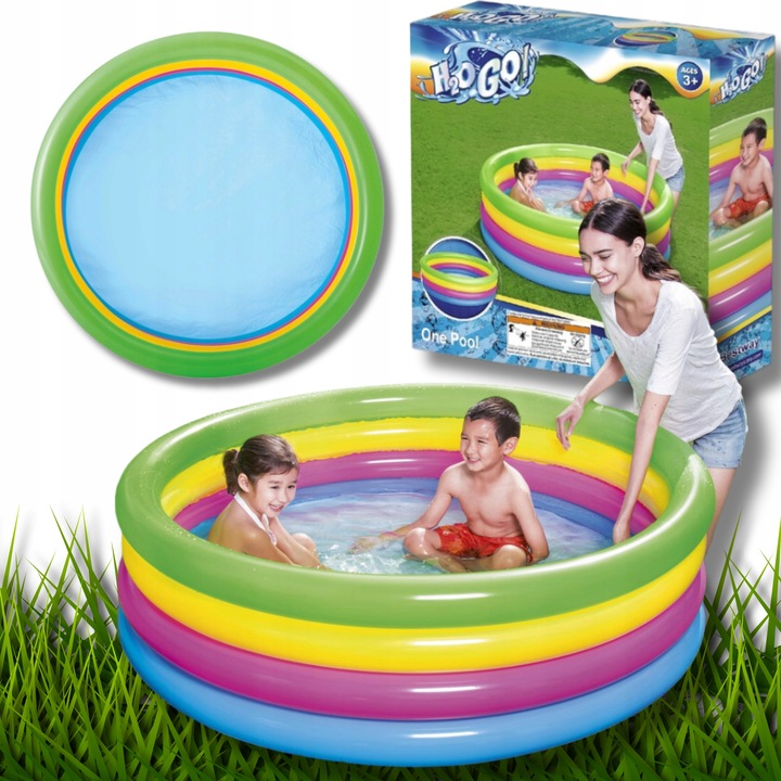 Nafukovací Bazén Velký Pro Děti Zahradní Rodina 157x157 cm Duha XL