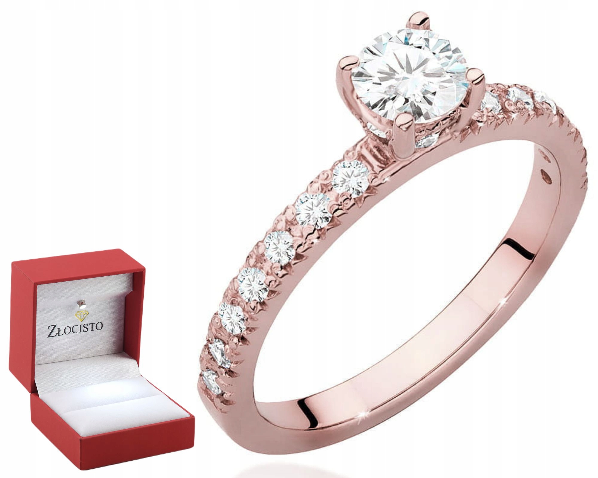 Růžové Zlato Prstýnek S Diamanty Gravírování 585 Bonus Dárek