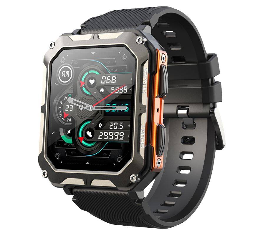 Mužské Černé Chytré Hodinky Rubicon RNCF27 Rozhovory Puls Tepová Frekvence Call Monitor Spánku