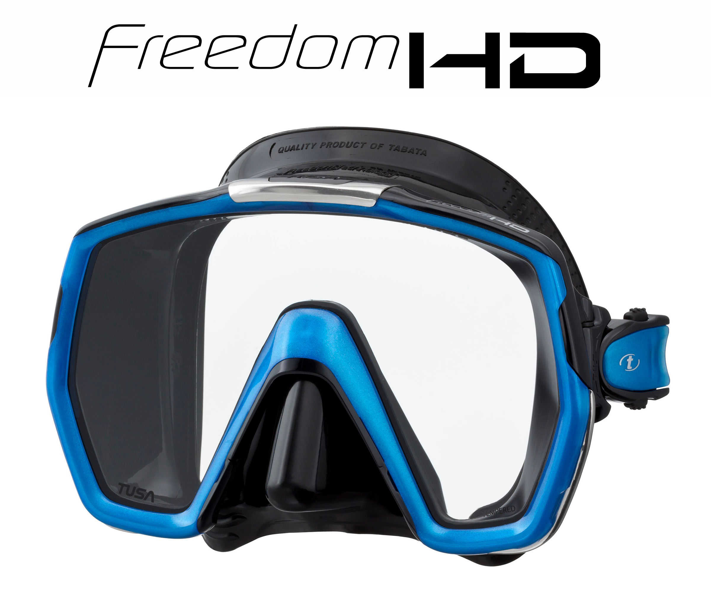 Tusa Maska Nurkowa snorkeling M1001 Qb Fb Freedom Hd Duża czarno-niebieska