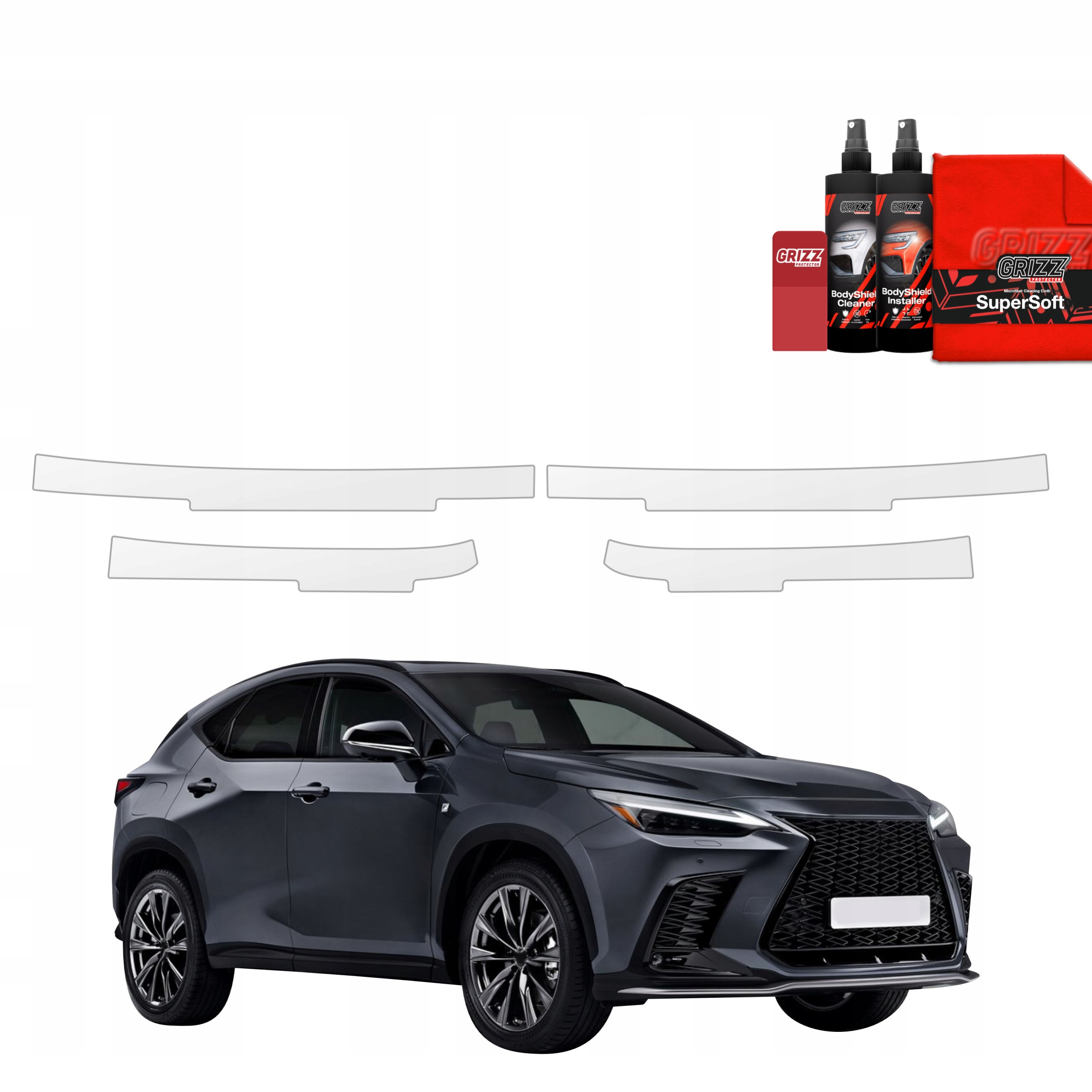 4v1 Fólie Ppf dýha na prahy pro Lexus Nx 350h (2021-2023)