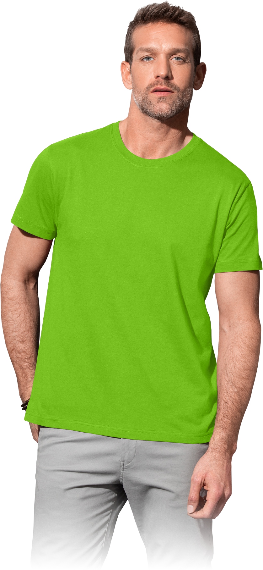 

T-shirt męski bawełniany bez szwów bocznych