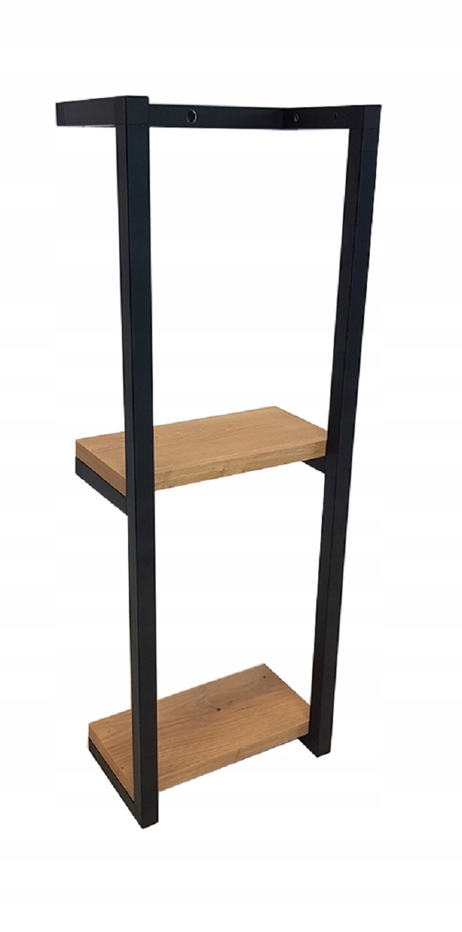 Loftový Nástěnný Věšák Na Ručníky S Policemi, dub