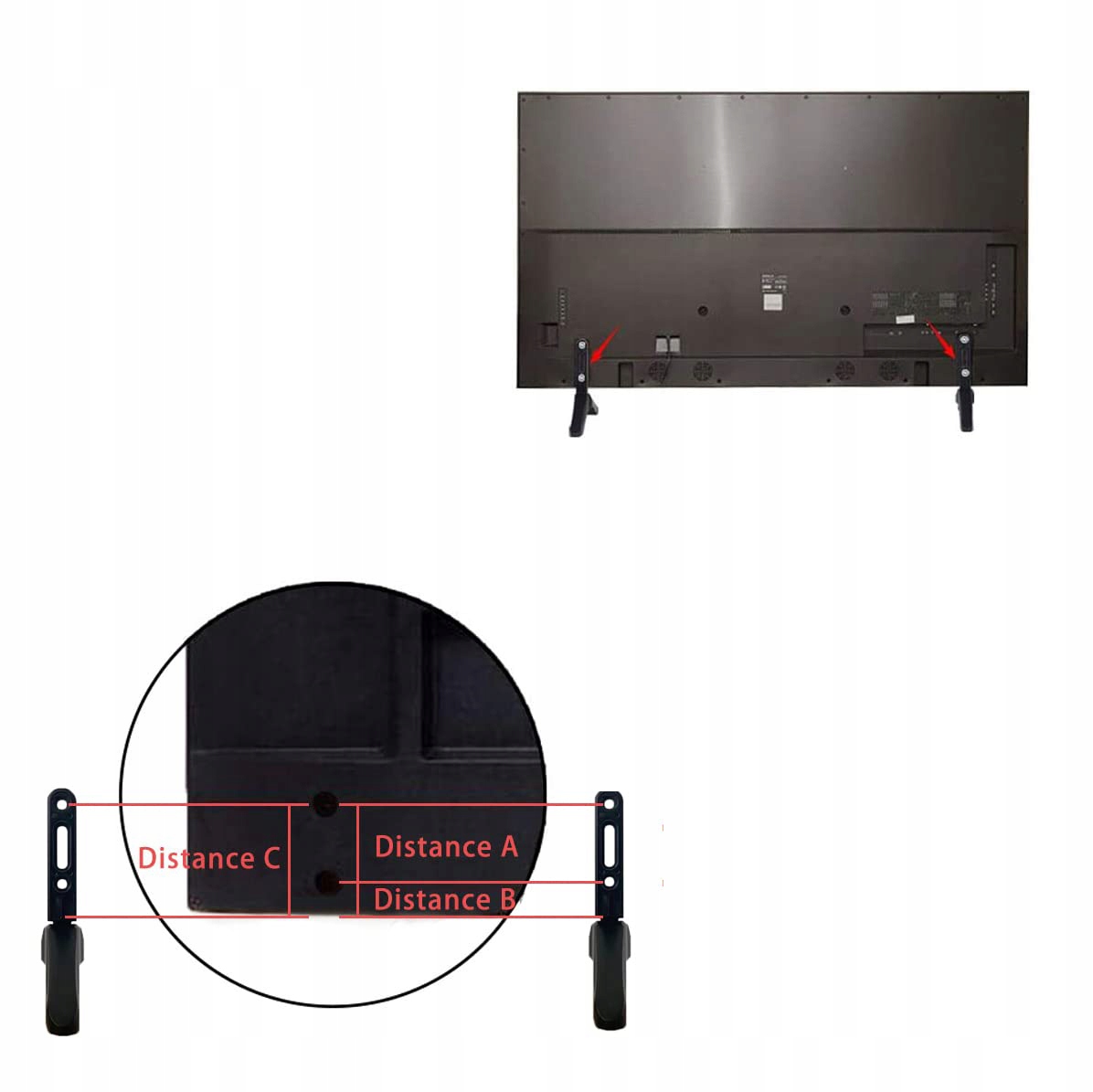 2 SZTUK UNIWERSALNY STOJAK POD TELEWIZOR STOŁOWY Model nogi do telewizora