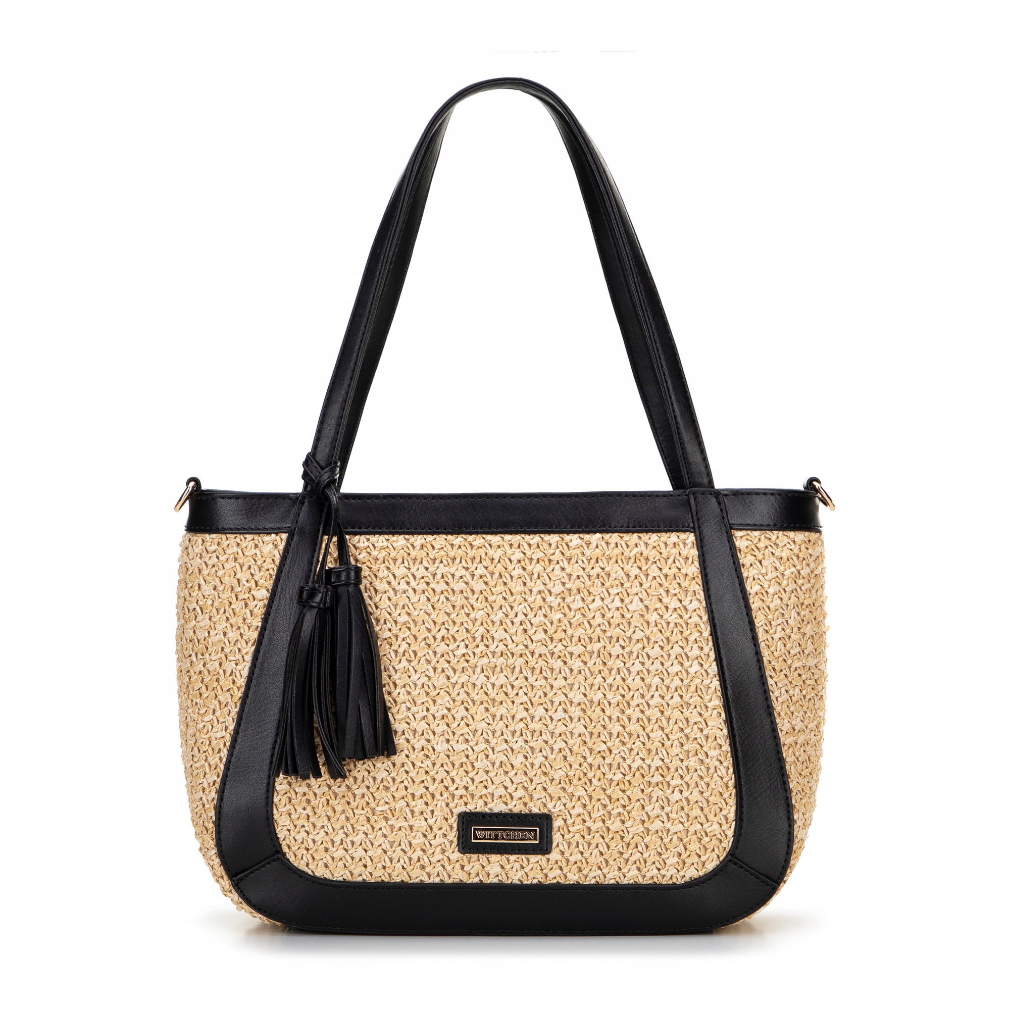 Boho kabelka z pleteniny Wittchen 100-4Y-406-91 béžová kufřík na léto
