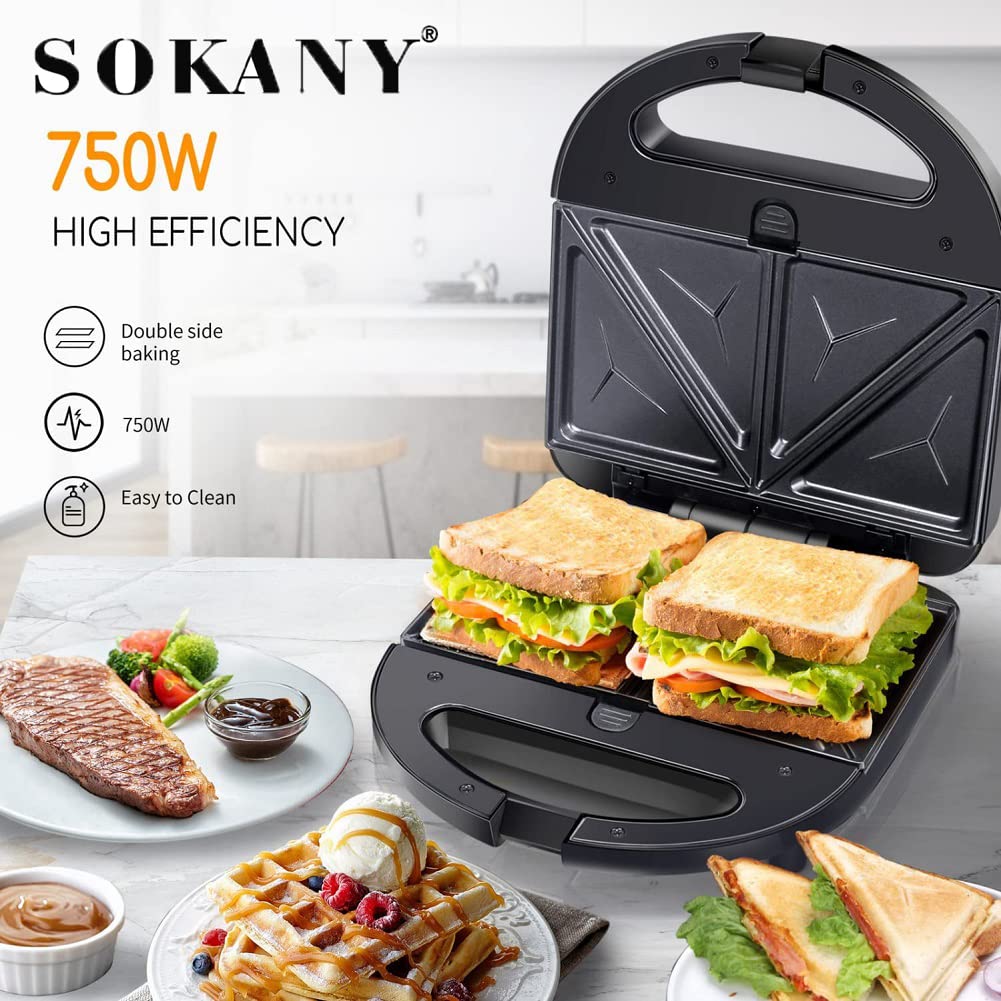 SOKANY Urządzenie 6w1 750W Opiekacz Gofrownica Grill Donut Maker — miniatura 2