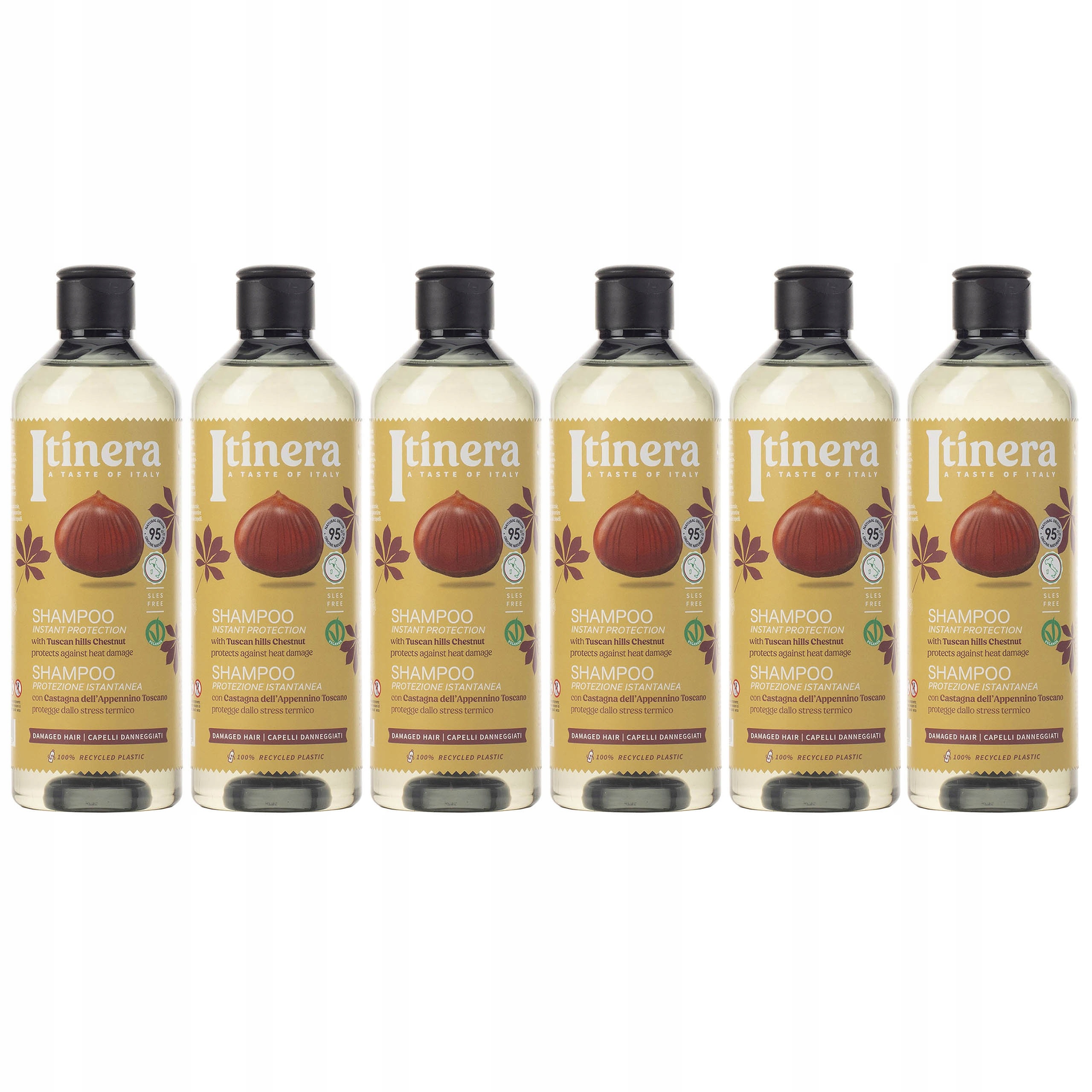 Itinera Šampon pro Poškozené Suché vlasy přírodní složení 370 ml 6 ks