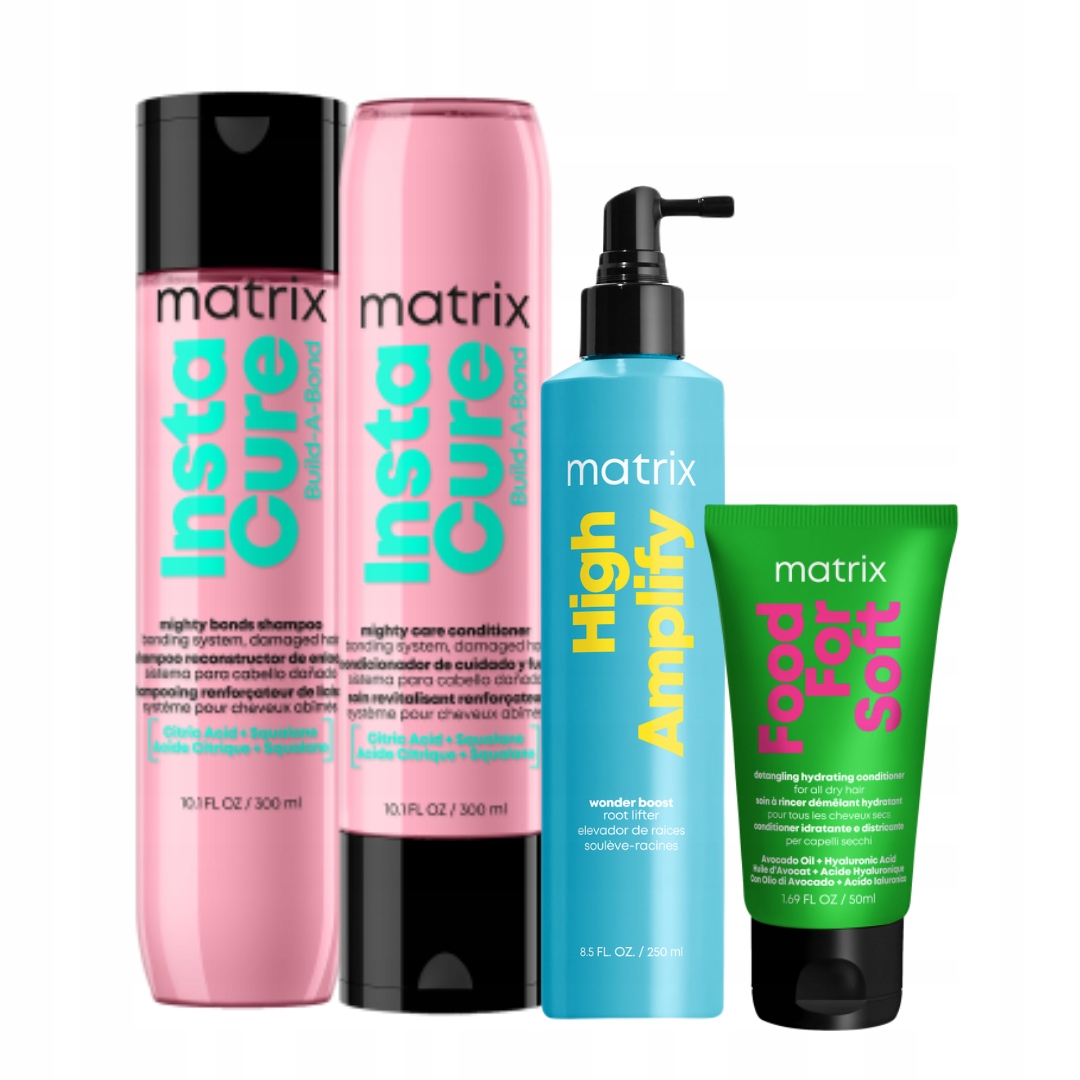 Matrix Instacure Build-A-Bond szampon do włosów odżywka, High Amplify spray