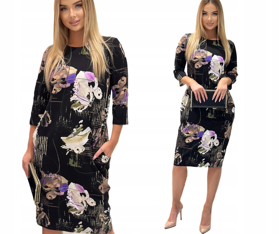 Aleks Eva šaty s pletenými kapsami 40