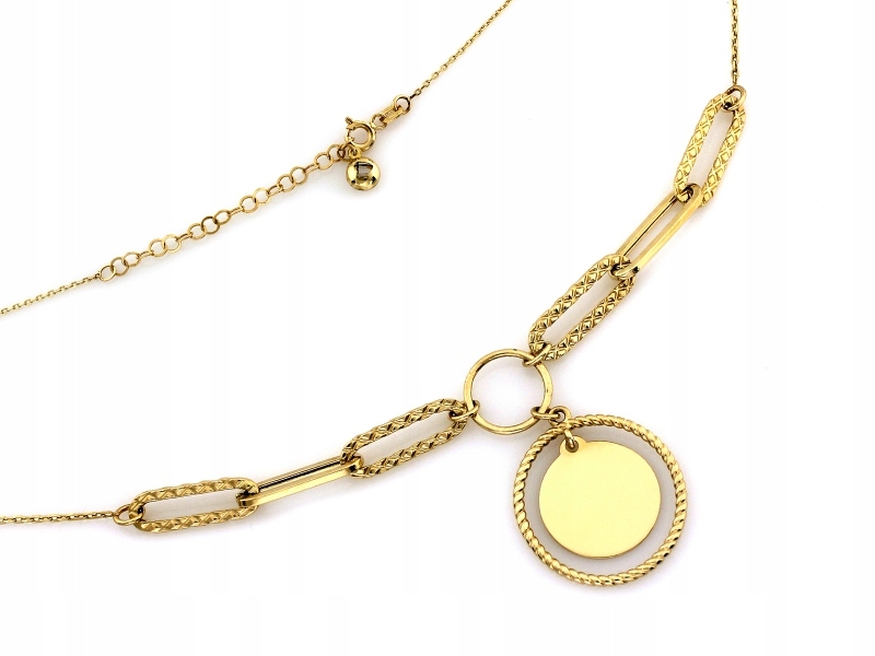 Efektní zlatý náhrdelník 585 s přívěskem a zirkony 4.48 g jako dárek 14kt