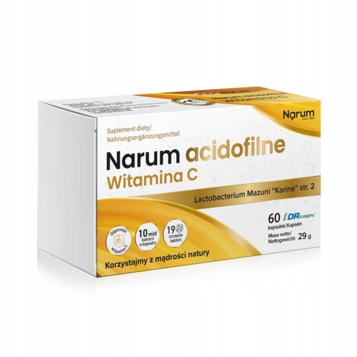 Kapsułki Vitaway Narum witamina C 400 mg 60 szt. bezglutenowe wegańskie