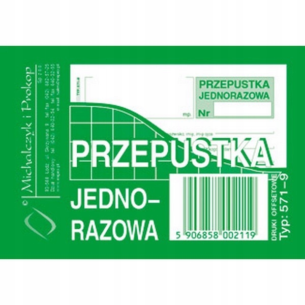 

Przepustka Jednorazowa Druk A7